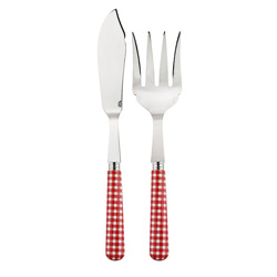 Gingham Red 2pc Fish Serving Set