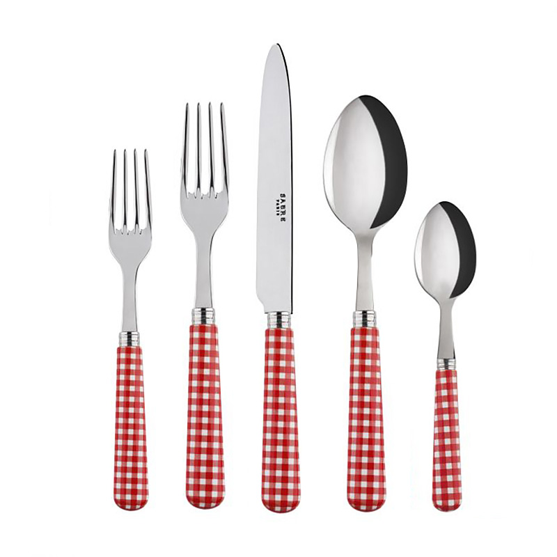 Gingham Red 5pc Place Setting