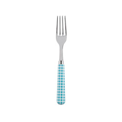 A photo of Gingham Turquoise Dinner Fork