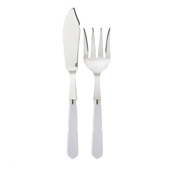 Gustave White 2pc Fish Serving Set