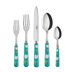A photo of Tulip Turquoise 5pc Place Setting