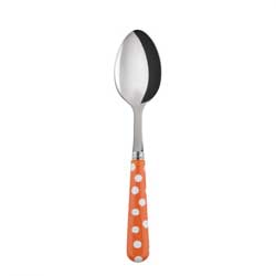A photo of White Dots Orange Dessert Spoon