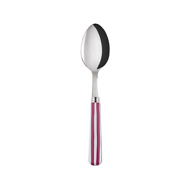 White Stripe Fuchsia Soup Spoon