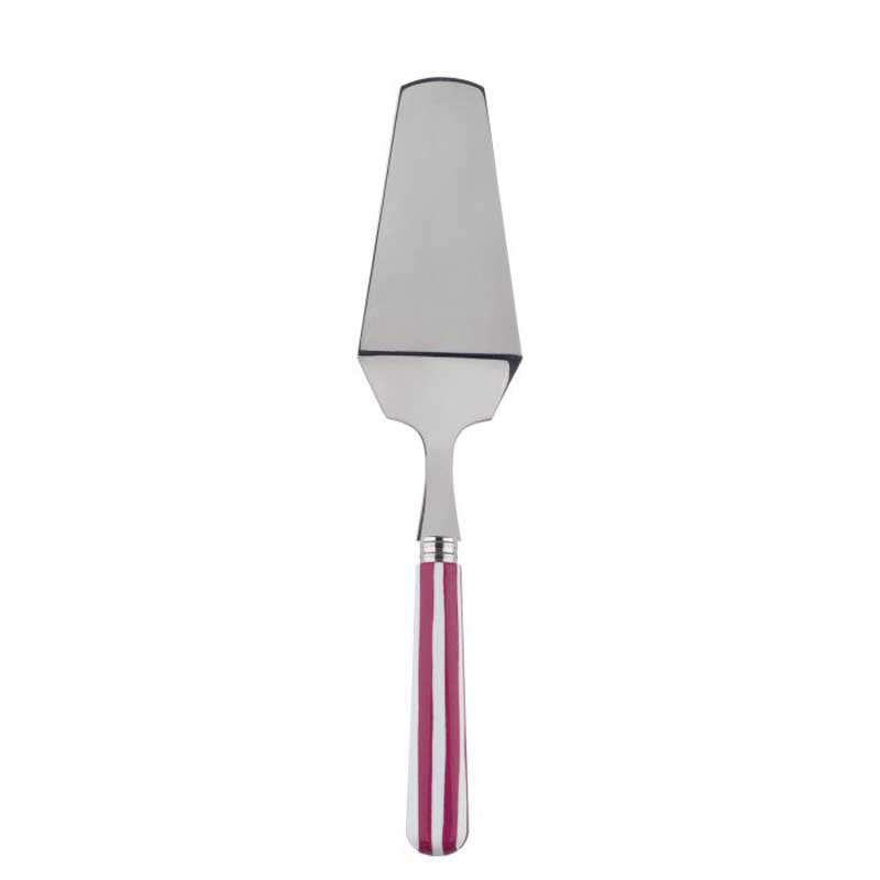 White Stripe Fuchsia Tart Server