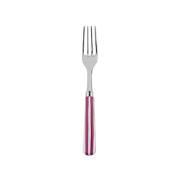 White Stripe Fuchsia Dinner Fork