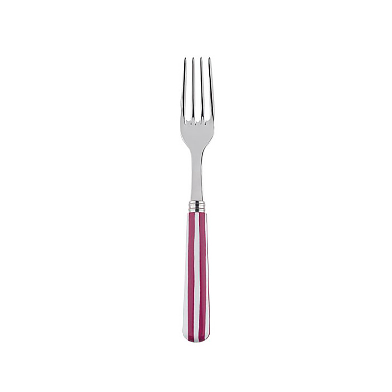 White Stripe Fuchsia Dinner Fork