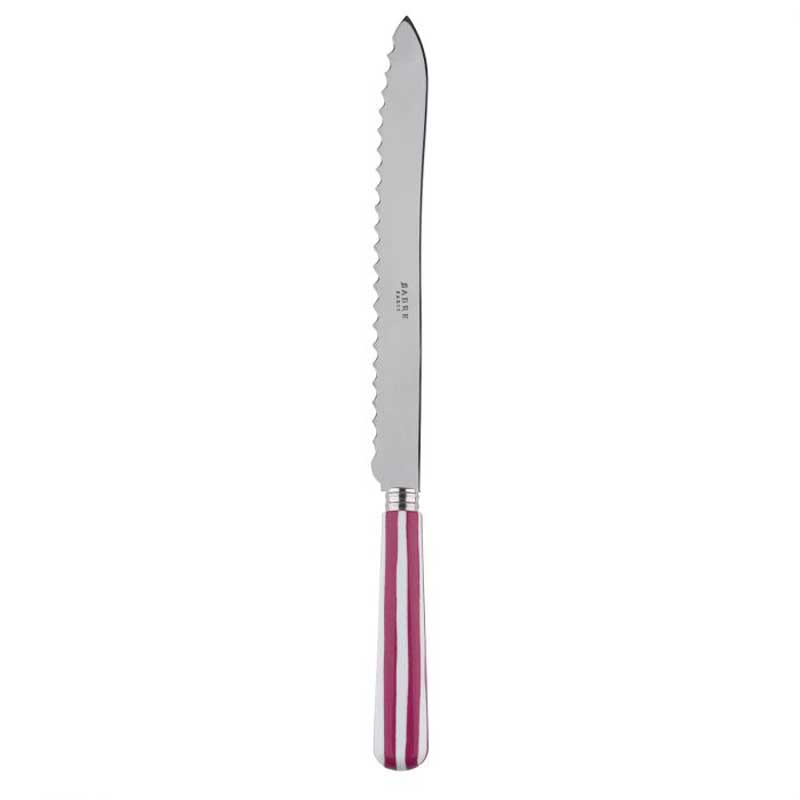 A photo of White Stripe Fuchsia Cheese Knife, Large