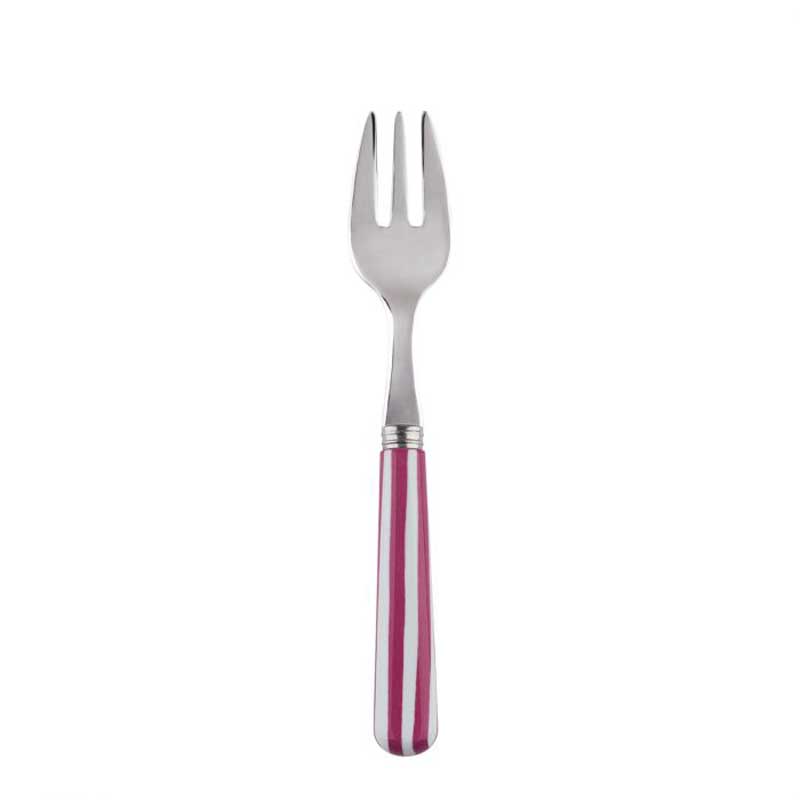 White Stripe Fuchsia Oyster Fork