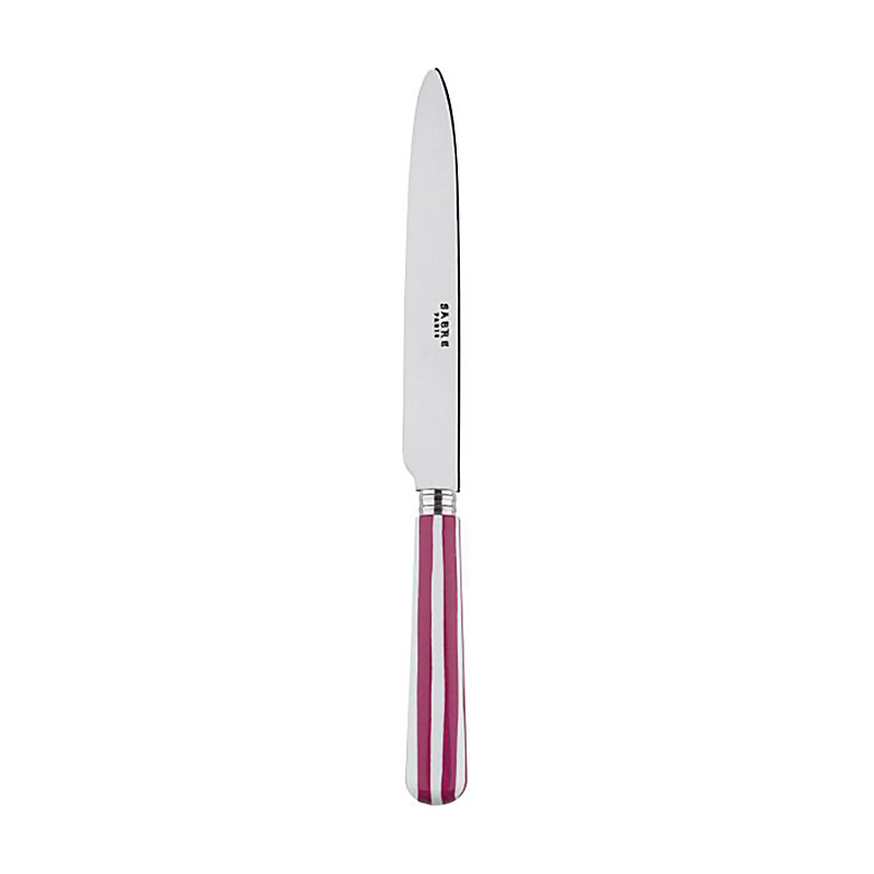 White Stripe Fuchsia Dinner Knife