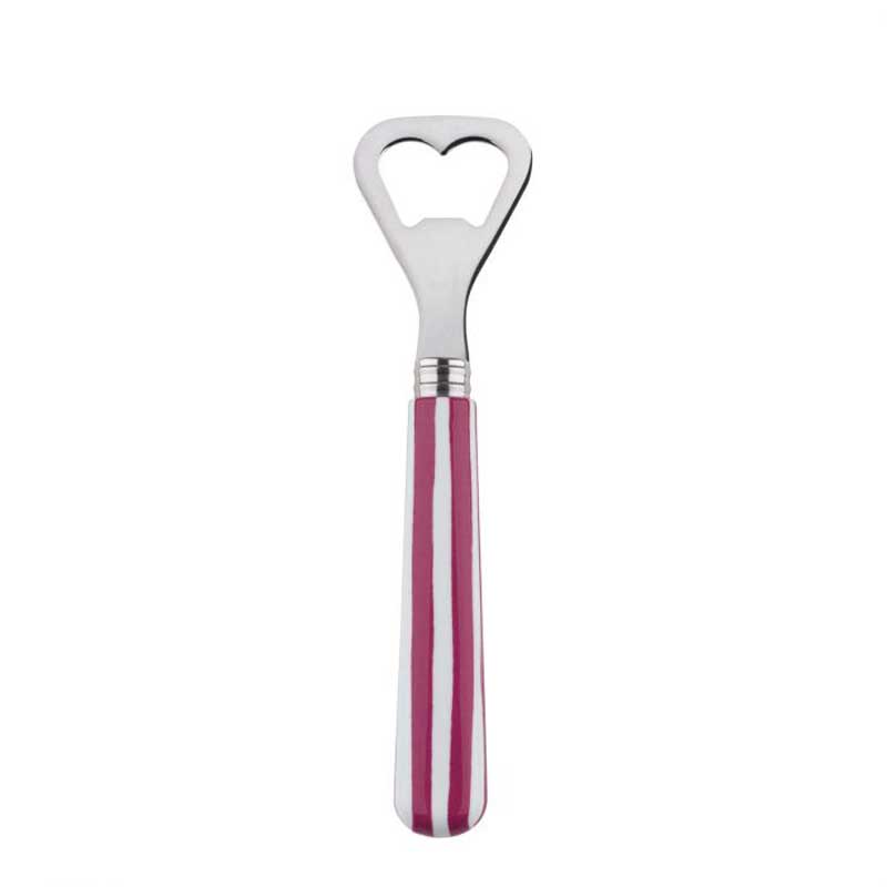 White Stripe Fuchsia Bottle Opener