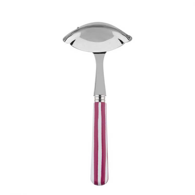 White Stripe Fuchsia Gravy Ladle