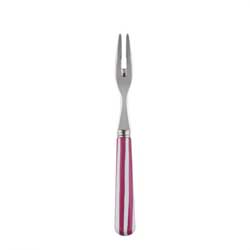 White Stripe Fuchsia Cocktail Fork