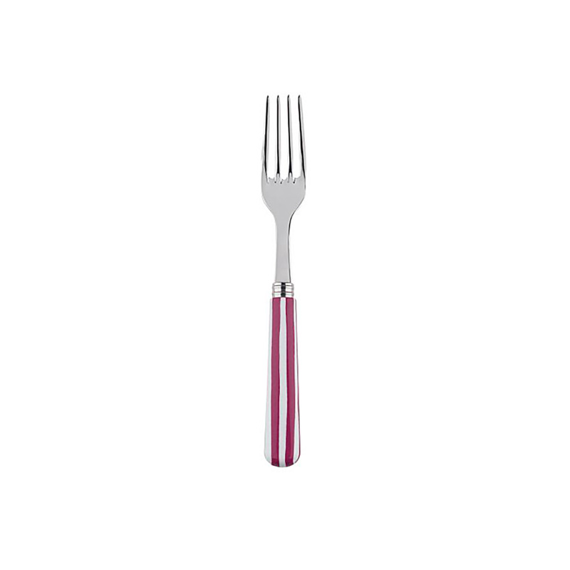 White Stripe Fuchsia Salad Fork