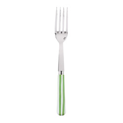 White Stripe Garden Green Serving Fork