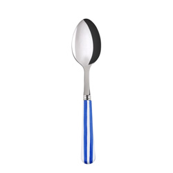 A photo of White Stripe Lapis Blue Dessert Spoon