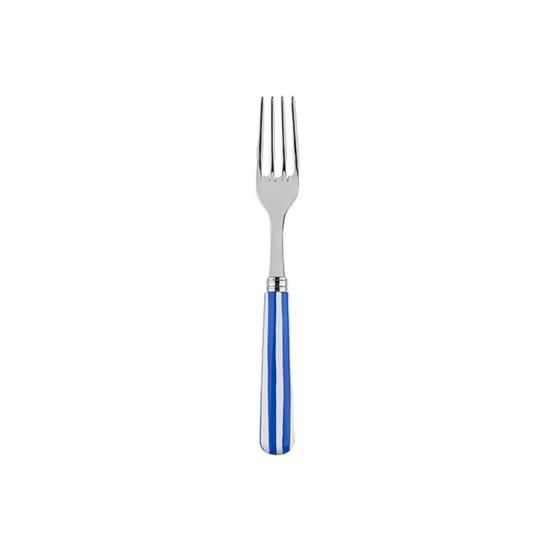 White Stripe Lapis Blue Salad Fork
