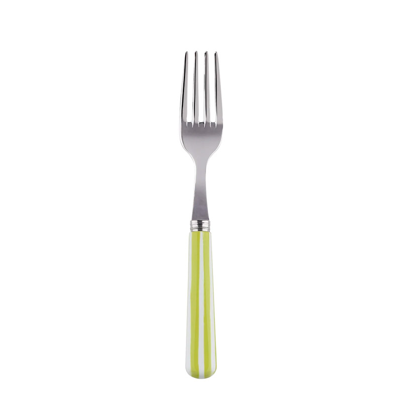 White Stripe Lime Cake Fork
