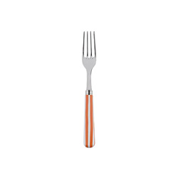 A photo of White Stripe Orange Salad Fork