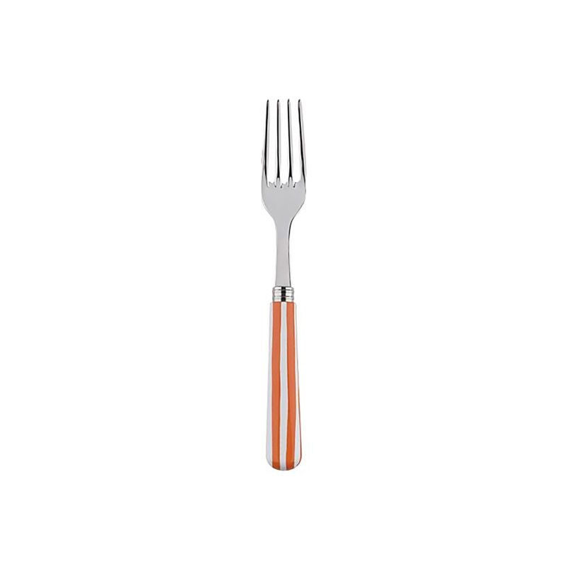 White Stripe Orange Salad Fork