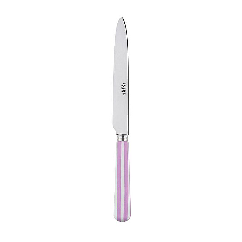 White Stripe Pink Dinner Knife