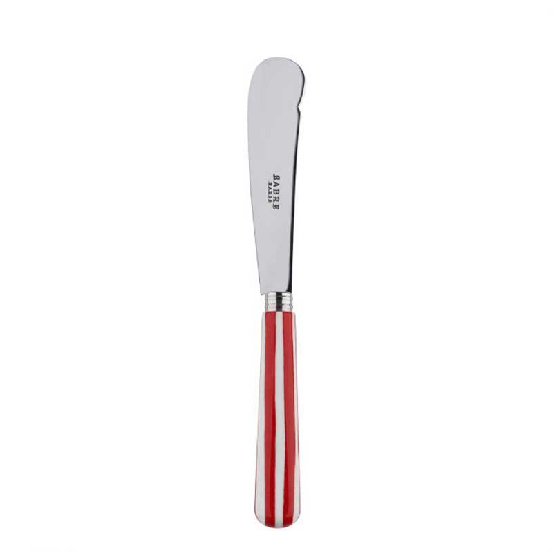 White Stripe Red Butter Knife