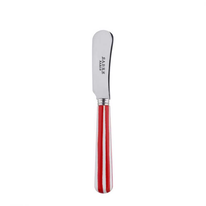 White Stripe Red Butter Spreader
