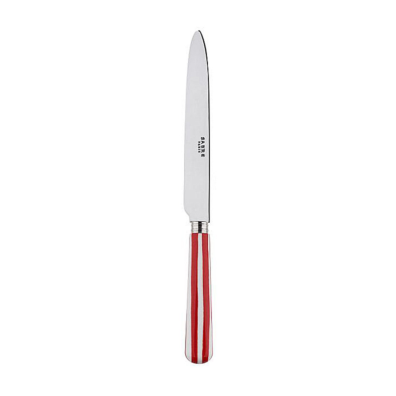 White Stripe Red Dinner Knife