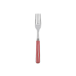 A photo of White Stripe Red Salad Fork