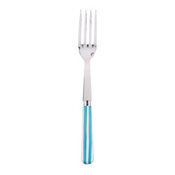 White Stripe Turquoise Serving Fork