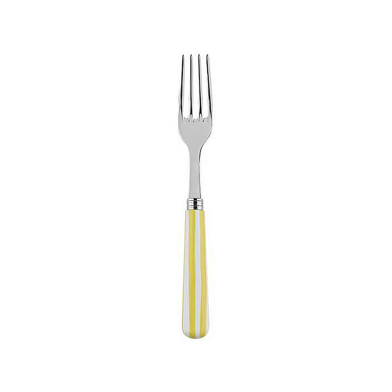 White Stripe Yellow Dinner Fork