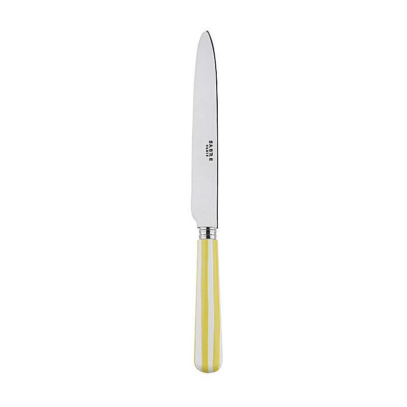 White Stripe Yellow Dinner Knife
