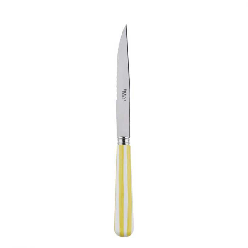 White Stripe Yellow Steak Knife