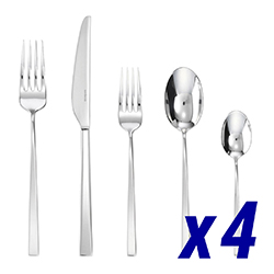 Linea Q 20pc Service for 4, Hollow Handle