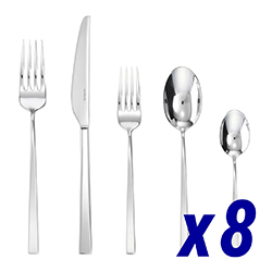 Linea Q 40pc Service for 8, Solid Handle