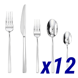 Linea Q 60pc Service for 12, Hollow Handle