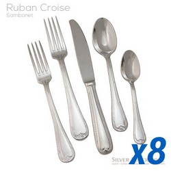 A photo of Ruban Croise 40 Piece Service for 8 Solid Handle