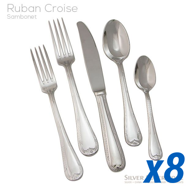 Ruban Croise 40pc Service for 8, Hollow Handle