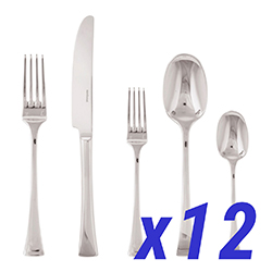 A photo of Triennale Silverplate 60 Piece Service for 12 Hollow Handle