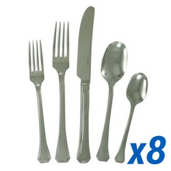 Deco 40pc Service for 8, Solid Handle