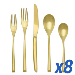 A photo of H-Art Gold Satin 40pc Service for 8