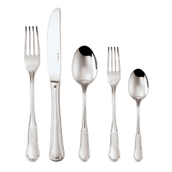 A photo of Petit Baroque 5 Piece Place Setting, Solid Handle