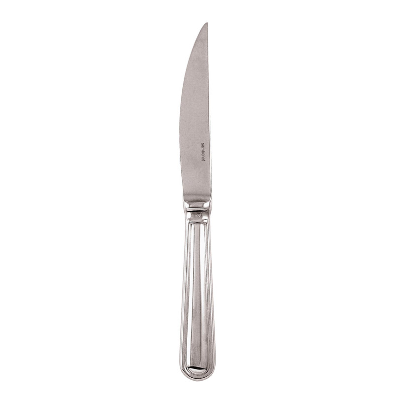 Contour Silverplate Steak Knife, Solid Handle, 8.87in.