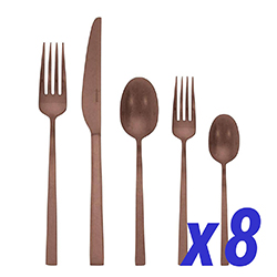 A photo of Linea Q Copper Vintage 40pc Service for 8