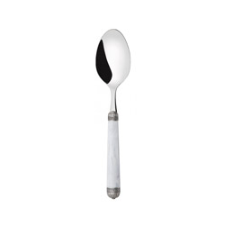 A photo of Nazare White Oval Soup Spoon