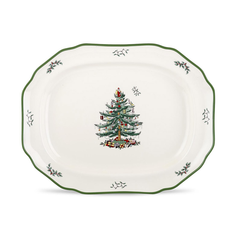 Christmas Tree Sculpted Platter, 19in.