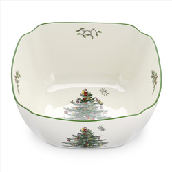 A photo of Christmas Tree Square Bowl, Large 10 