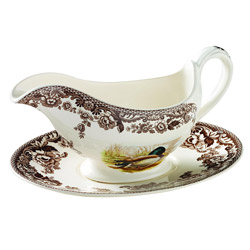 Sauce Boat and Stand, Mallard/Snipe/Rabbit