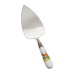 A photo of Woodland Porcelain Cake Slice Server, Deer