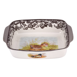 Rectangular Handled Dish, Rabbin/Quail 12 