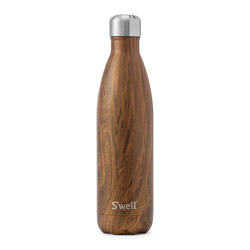A photo of Stainless Steel Water Bottle 17oz., Teakwood